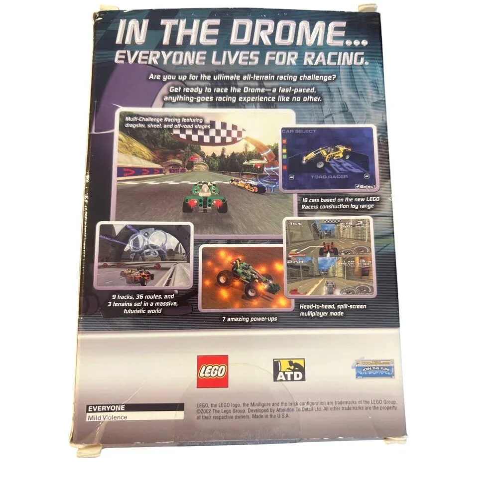Vintage 2002 Lego Drome Racers PC Game Original Box and Game USA